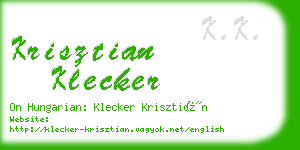 krisztian klecker business card